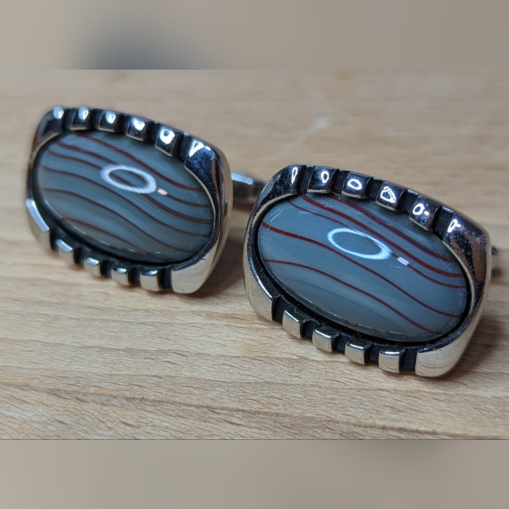 Vintage Hickok Silver Cuff Links, Signed